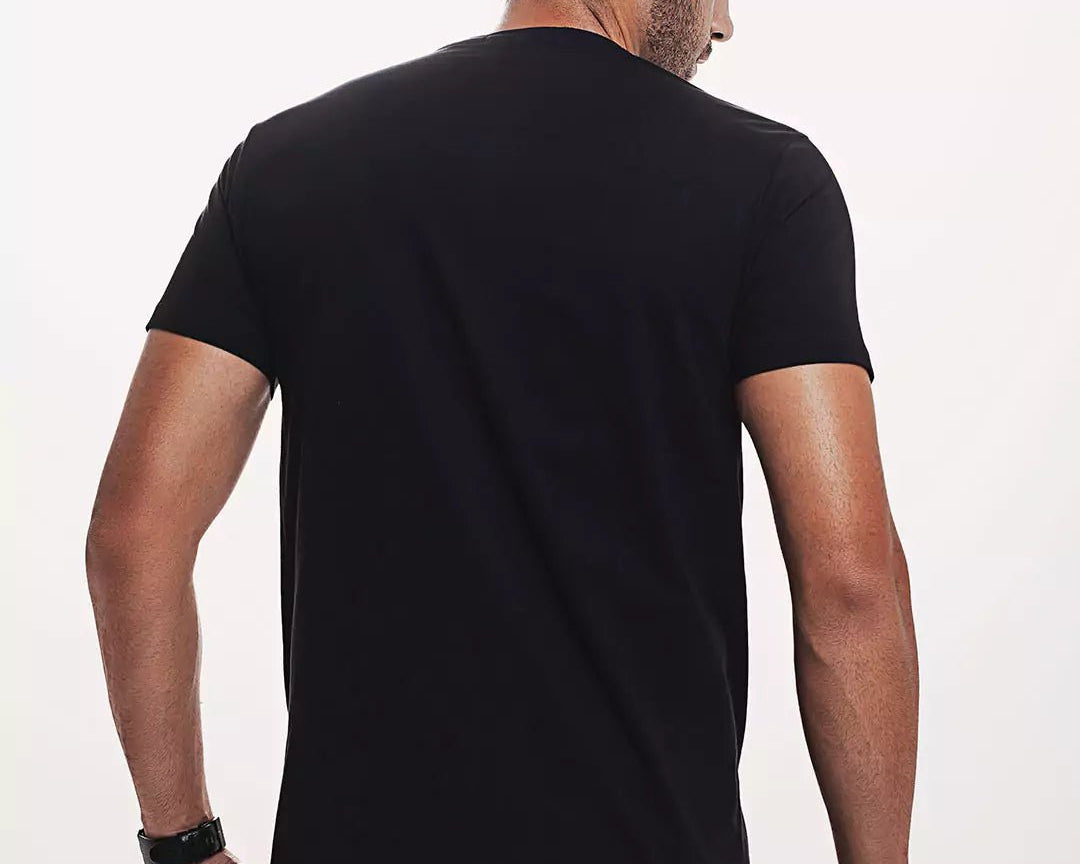 Camiseta Algodão 301 Preta Algodão BCI™ & Tingimento Reativo EZUTUS Roupa Masculina Básica de Qualidade