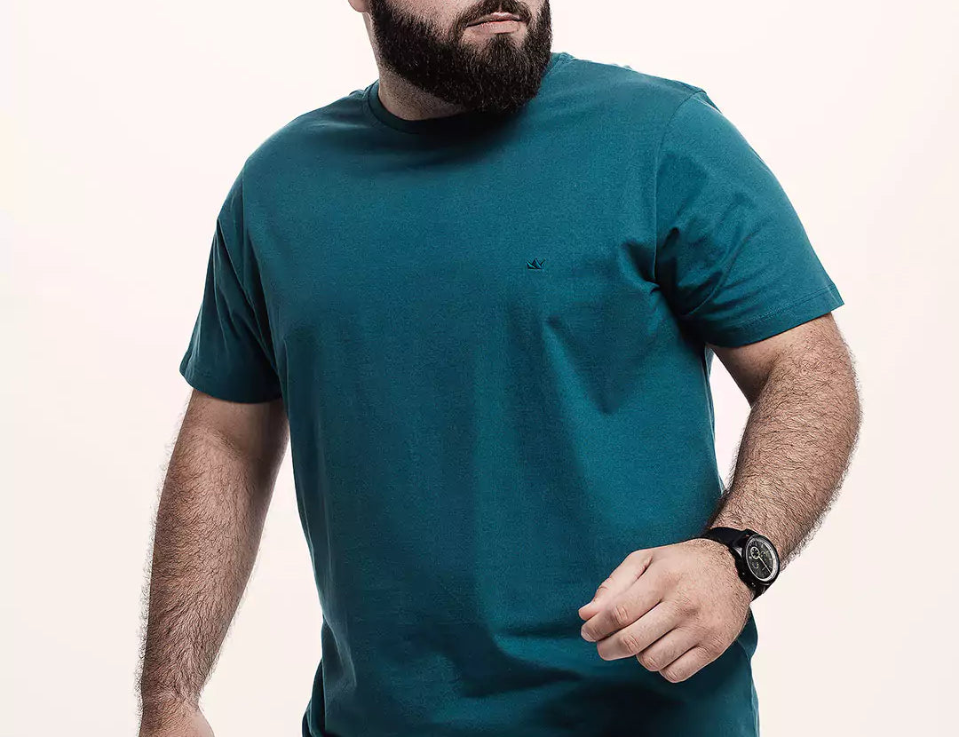 Camiseta Algodão 301 Azul | Plus Size