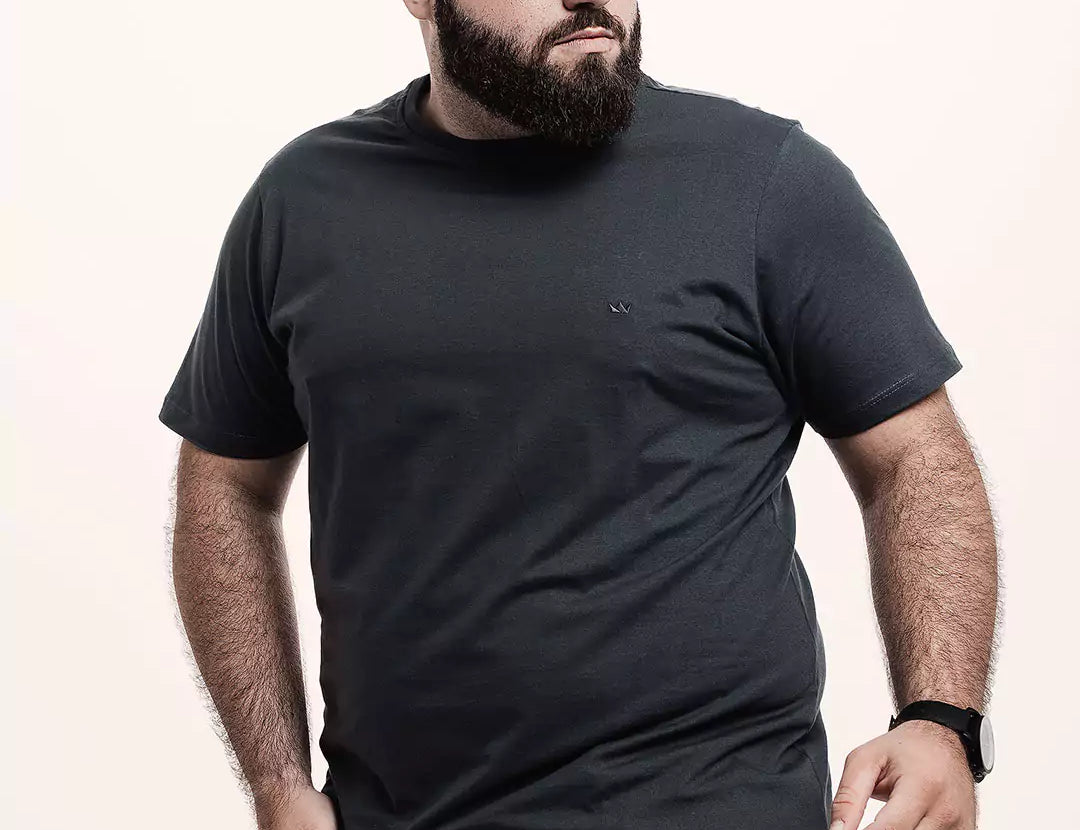 Camiseta Algodão 301 Cinza | Plus Size
