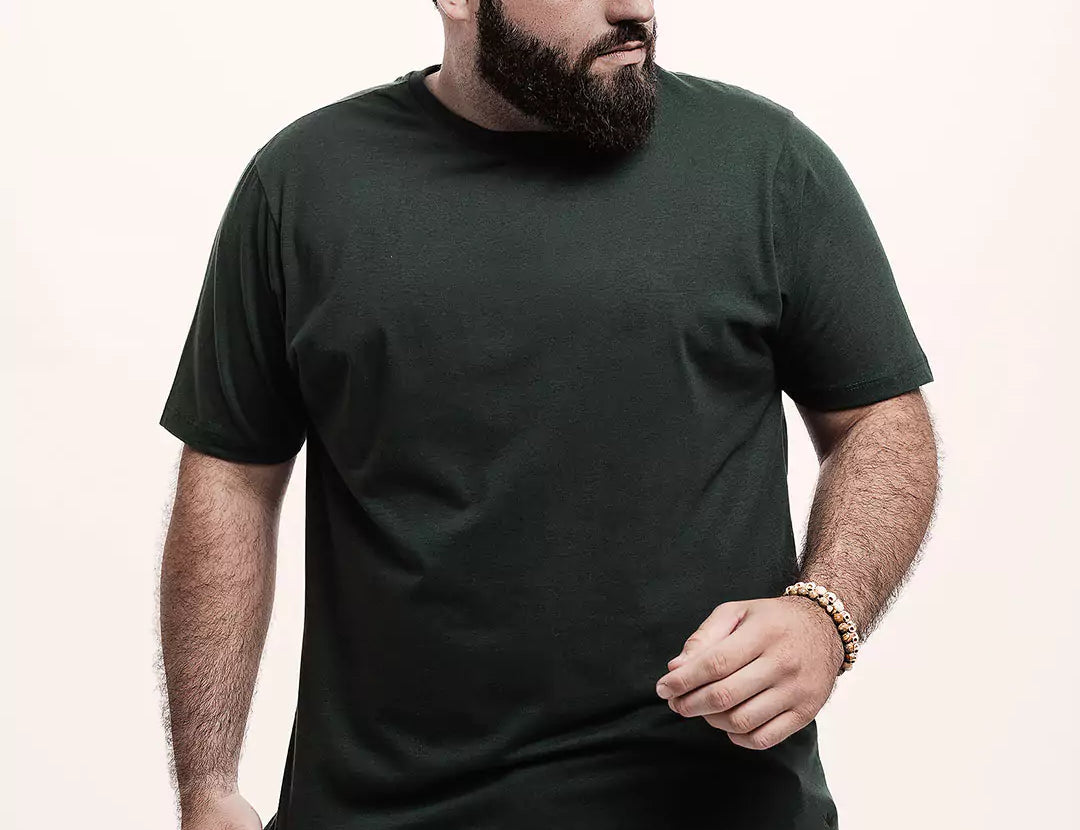 Camiseta Mescla 401 Verde Escura | Plus Size