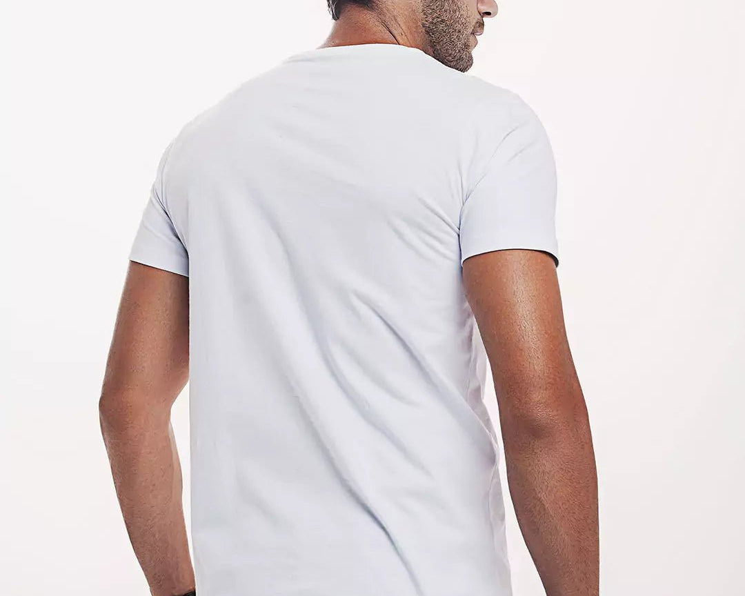Camiseta Algodão 301 Branca Algodão BCI™ & Tingimento Reativo EZUTUS Roupa Masculina Básica de Qualidade