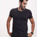 Camiseta Algodão 301 Preta Mescla Algodão BCI™ & Tingimento Reativo EZUTUS Roupa Masculina Básica de Qualidade