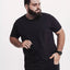 Camiseta Algodão 301 Preta Mescla | Plus Size Algodão BCI™ & Tingimento Reativo EZUTUS Roupa Masculina Básica de Qualidade
