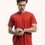 Camiseta Algodão 301 Vermelha Algodão BCI™ & Tingimento Reativo EZUTUS Roupa Masculina Básica de Qualidade