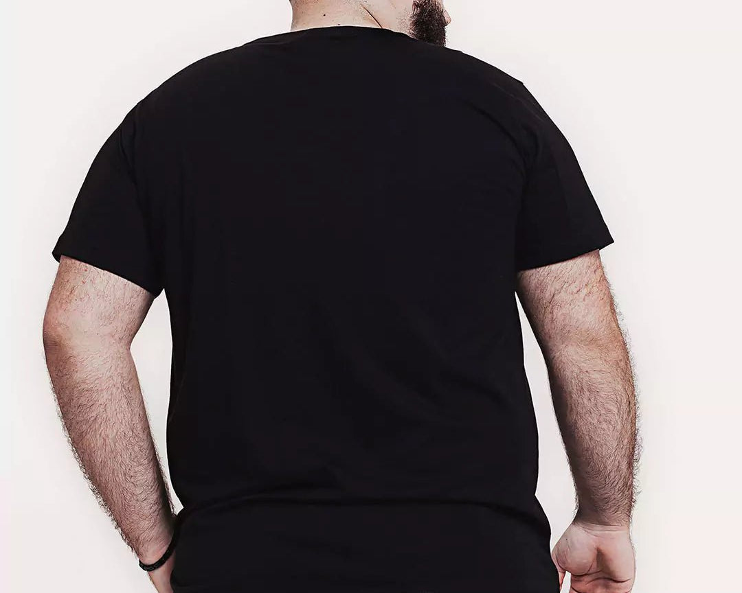 Camiseta Algodão Pima Preta | Plus Size Algodão PIMA™ & Tingimento Reativo EZUTUS Roupa Masculina Básica de Qualidade