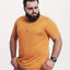 Camiseta Básica Plus Size Everyday Amarela Algodão BCI™ & Tingimento Reativo EZUTUS Roupa Masculina Básica de Qualidade