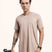Camiseta Everyday Bege Viscose EcoVero™ & Tingimento Reativo EZUTUS Roupa Masculina Básica de Qualidade