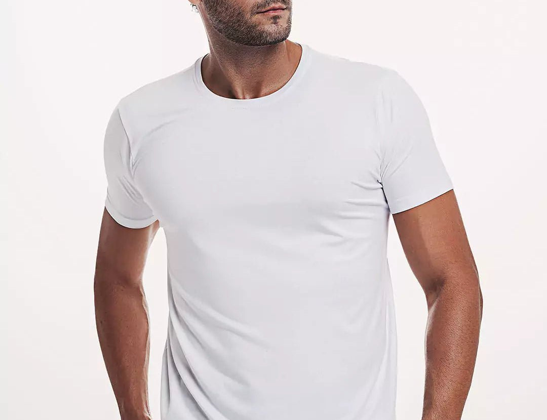 Camiseta Everyday Branca Viscose EcoVero™ & Tingimento Reativo EZUTUS Roupa Masculina Básica de Qualidade