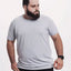 Camiseta Everyday Cinza Mescla | Plus Size Viscose EcoVero™ & Tingimento Reativo EZUTUS Roupa Masculina Básica de Qualidade