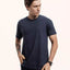 Camiseta Mescla 401 Azul Marinho Algodão BCI™ & Tingimento Reativo EZUTUS Roupa Masculina Básica de Qualidade