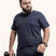 Camiseta Mescla 401 Azul Marinho | Plus Size Algodão BCI™ & Tingimento Reativo EZUTUS Roupa Masculina Básica de Qualidade