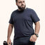 Camiseta Mescla 401 Azul Marinho | Plus Size Algodão BCI™ & Tingimento Reativo EZUTUS Roupa Masculina Básica de Qualidade