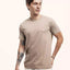 Camiseta Mescla 401 Caqui Algodão BCI™ & Tingimento Reativo EZUTUS Roupa Masculina Básica de Qualidade