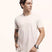 Camiseta Mescla 401 Off White Algodão BCI™ & Tingimento Reativo EZUTUS Roupa Masculina Básica de Qualidade
