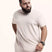 Camiseta Mescla 401 Off White | Plus Size Algodão BCI™ & Tingimento Reativo EZUTUS Roupa Masculina Básica de Qualidade