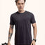 Camiseta Mescla 401 Preta Algodão BCI™ & Tingimento Reativo EZUTUS Roupa Masculina Básica de Qualidade