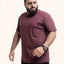 Camiseta Mescla 401 Vinho | Plus Size Algodão BCI™ & Tingimento Reativo EZUTUS Roupa Masculina Básica de Qualidade