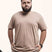 Camiseta Ultraleve Bege | Plus Size Viscose EcoVero™ & Algodão Flame EZUTUS Roupa Masculina Básica de Qualidade