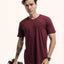 Camiseta Ultraleve Vinho Viscose EcoVero™ & Algodão Flame EZUTUS Roupa Masculina Básica de Qualidade